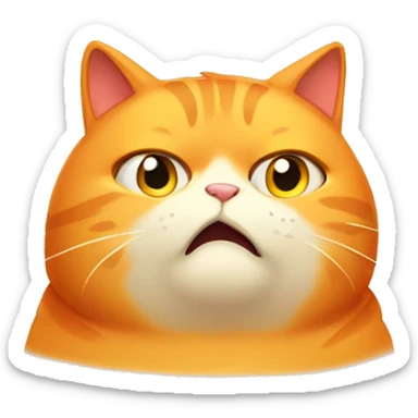 Dissatisfied fat orange cat sticker