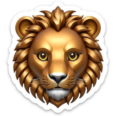 robot lion head with iron skin sticker