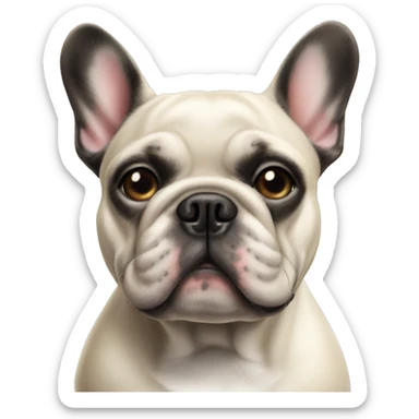 realistic close-up of French bulldog  sticker