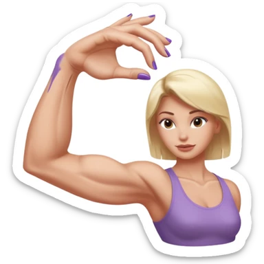 Female arm with muscle and manicured hands  sticker