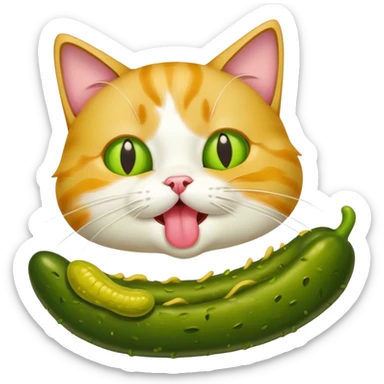 Cat licking a pickle  sticker