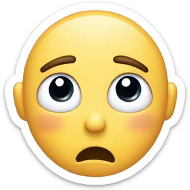 Crying emoji looking up with hands like the emoji is saying “whyyy” sticker