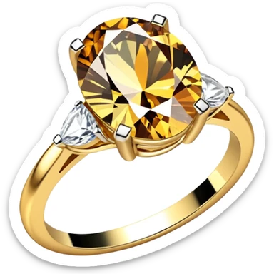 a luxurious gold diamond ring, plain band and large oval diamond stone sticker