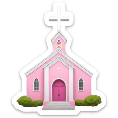 pink church cross sticker