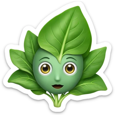 Spinach with eyes without human face sticker