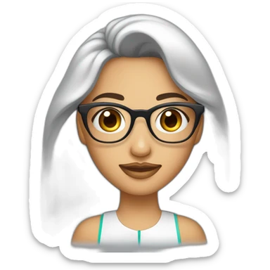 une ado marocaine voilée avec des lunettes et un grain de beauté au dessus du sourcil gauche sticker