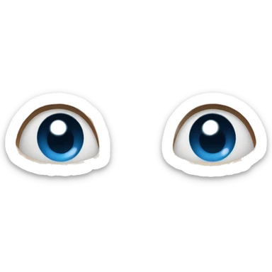 A man with blue eyes, bald, with his mouth pressed down sticker