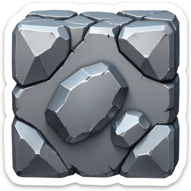 Cinematic Realistic Lead Ore, Heavy and dense, with a matte gray surface and subtle metallic glimmer. The metal's weight and durability are evident, with soft, sharp edges and a slight texture that enhances its solid presence. Soft glowing outline, capturing the essence of raw strength and industrial power in lead ore. sticker