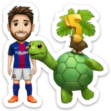 Messi avec une tortue magique sticker