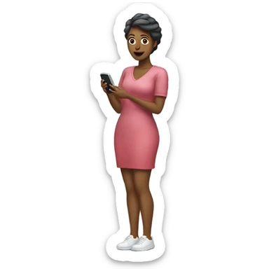 full body woman with phone sticker