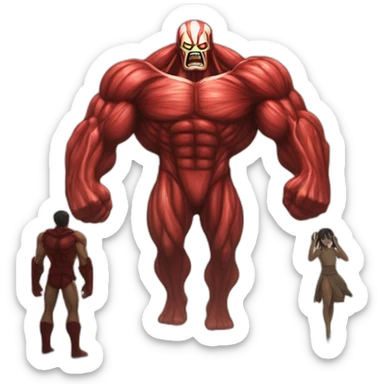 colossal titan vs livai sticker
