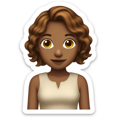 Cinnamon girl with short shoulder length brown hair sticker
