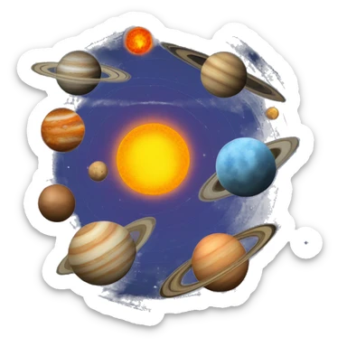 Solar System DIN and planets sticker
