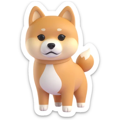 shiba inu standing, sad sticker