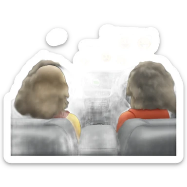 Inside car view from backseat sticker