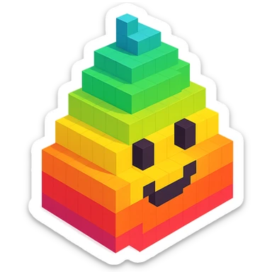 Poo rainbow  sticker
