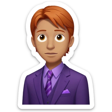 bill weasley in harry potter, wear dark purple suit sticker