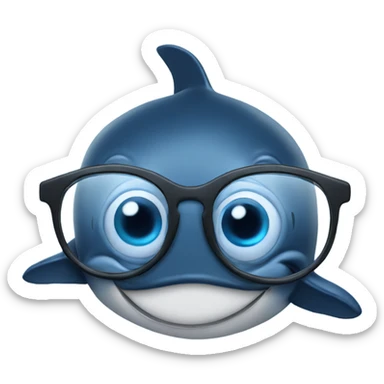 Whale with a eyeglass sticker