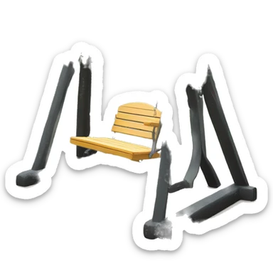 One seat swing set wood, metal seat sticker