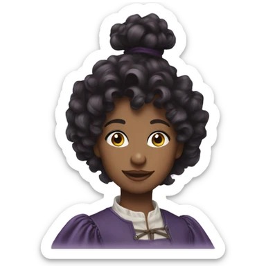 Three musketeers dark black women lilac curly hair sticker
