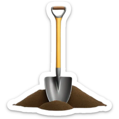 Shovel and dirt sticker