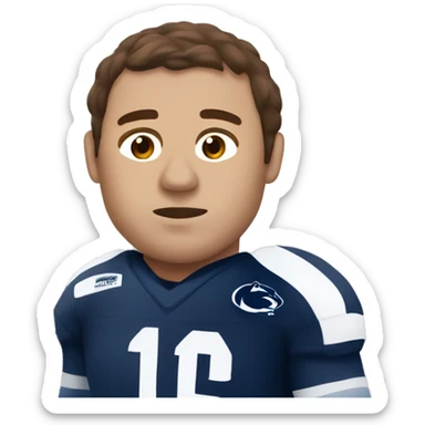 Guy with brown hair and Penn state jersey sleeping sticker