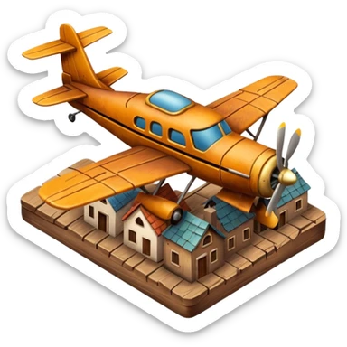 small size plane old town sticker