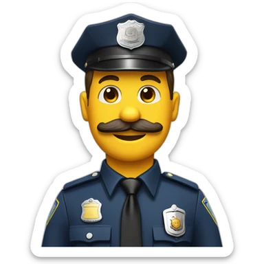 pato gordo con traje de policia sticker