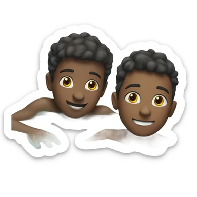 Two boys swimming  sticker