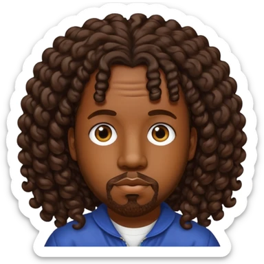 Big Boi with long dark brown curly hair sticker