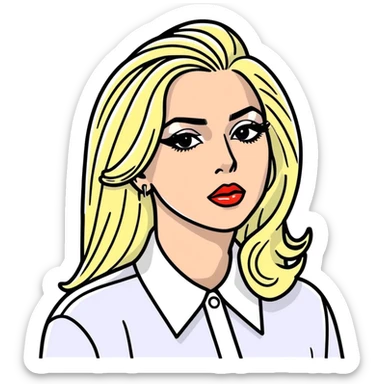8k, 7000x7000px resolution, clean, smooth, thin lines, ultra detailed, hyperrealism, celebrity, best selling singer, highest grossing female artist of the year (2022) Lady Gaga in 2021, glossy, clean, vivid colors and detailed,  appearance sticker