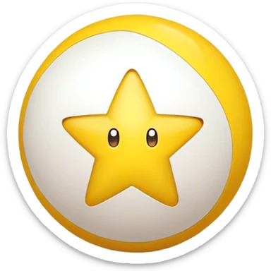 Boule jaune avec une étoile à l’intérieur  sticker