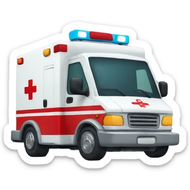 ambulance with the emotion of pleasure sticker
