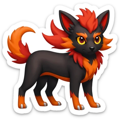 Zorua-Houndoom-Houndour-Litten-Fakémon-hybrid-creature (full body)  sticker