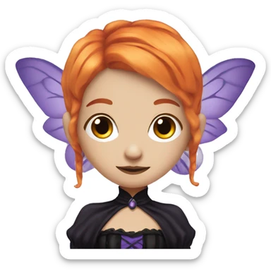 Gothic fairy with Orange hair and violet dress sticker
