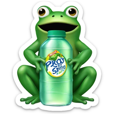 Frog on a poland spring water bottle sticker