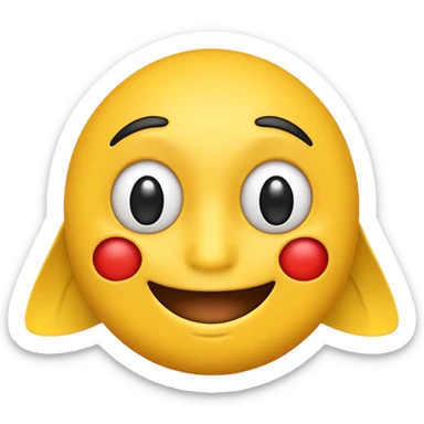 😊🥺 these emojis but with flies around it and its happy yellow face emoji black eyes like the 4th image but its cuter remove the nose make the eyes bigger and fully black and close its mouth make it smile sticker