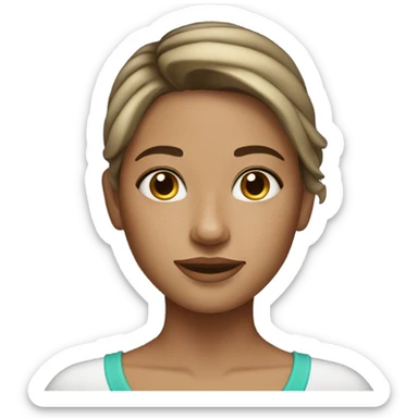 Brunette blonde girl with freckles  sticker