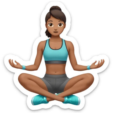 female doing sit ups sticker