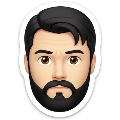 chris hemsworth black hair and beard sticker