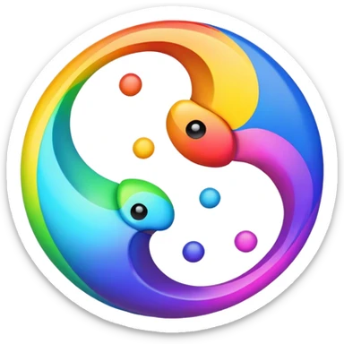 Rainbow yin yang sticker