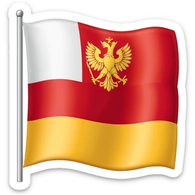 combine half the macedonian flag with half the polish flag so there is an even amount of each in the one flag. keep the colours of the flags the same do not merge them. just cut half of each and put them together, the polish flag is this 🇵🇱 and macedonian is this 🇲🇰 sticker