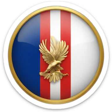The French flag with a golden eagle emblem in the middle sticker