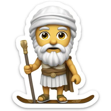 Socrates on skis sticker