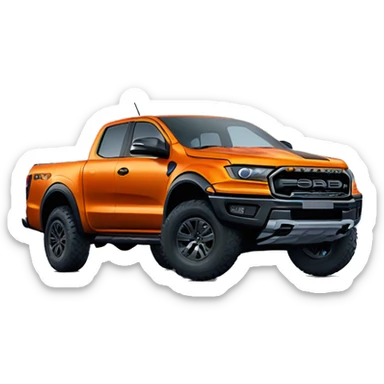 Ford ranger raptor orange truck sticker