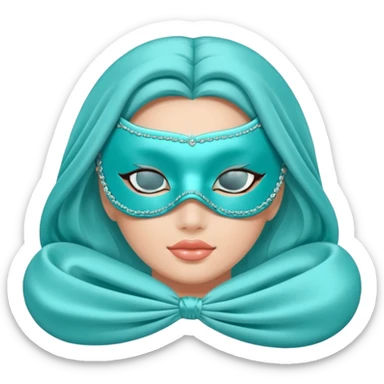 Sleeping mask of Tiffany color sticker