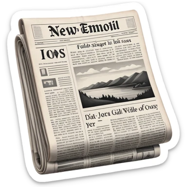 generate realistic detailed news paper sticker