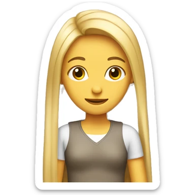 girl with long straight blond hair ra sticker