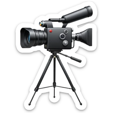 movie camera and setup sticker