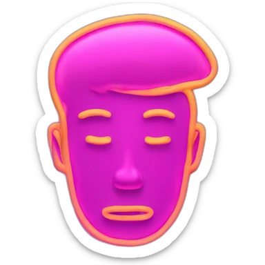 Juicy booty man neon sign style sticker